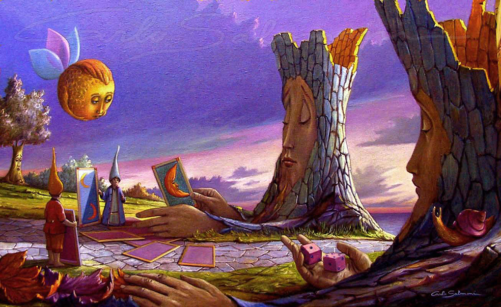 Surrealism paintings by the artist Carlo Salomoni, Italy Artsy Nature