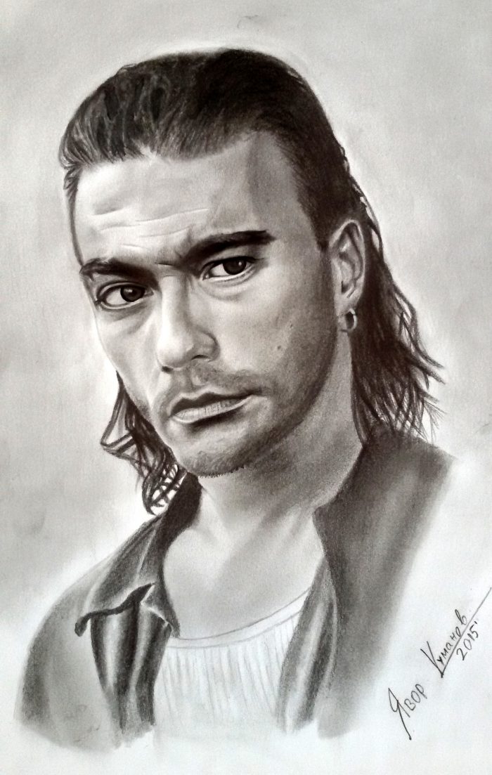 Jean Claude Van Damme - graphite sketch by Iavor Kumanov