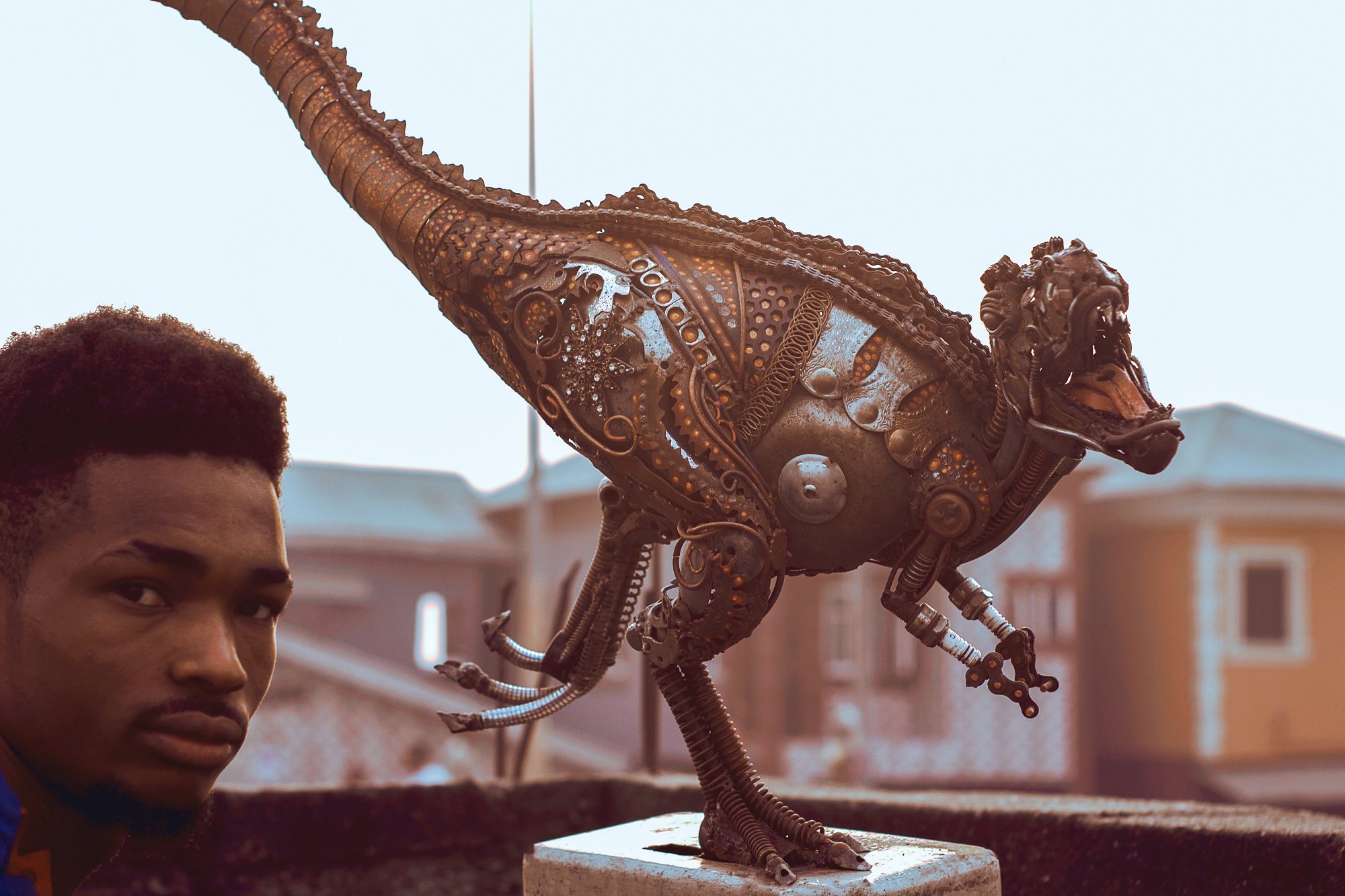 Scrap metal sculptures by Oladele Ogbeyemi