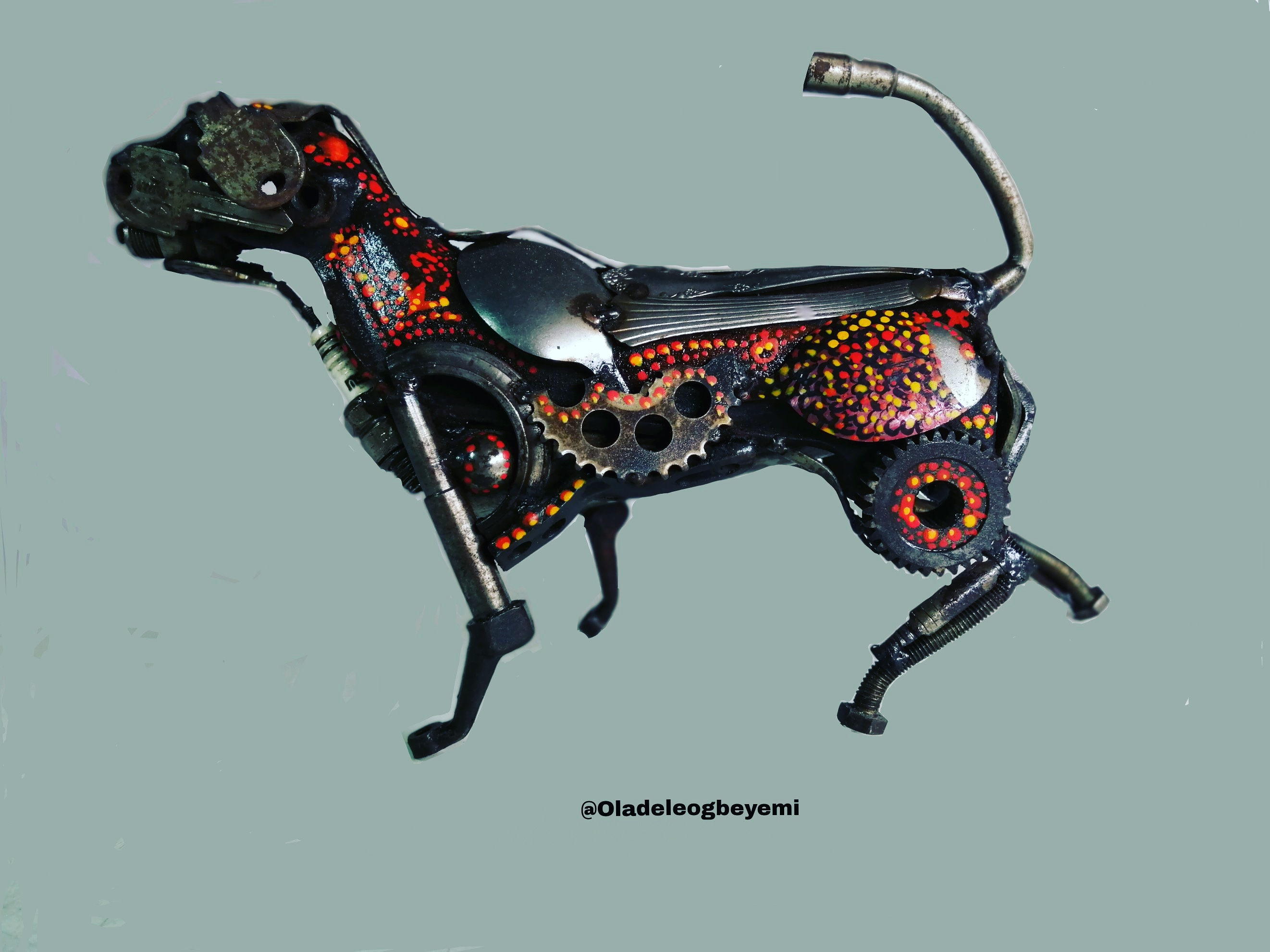 Scrap metal sculptures by Oladele Ogbeyemi
