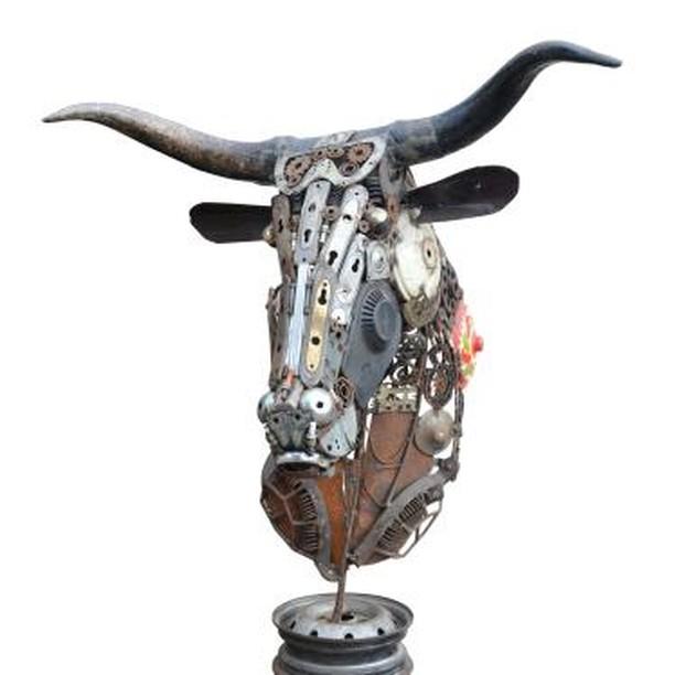 Scrap metal sculptures by Oladele Ogbeyemi