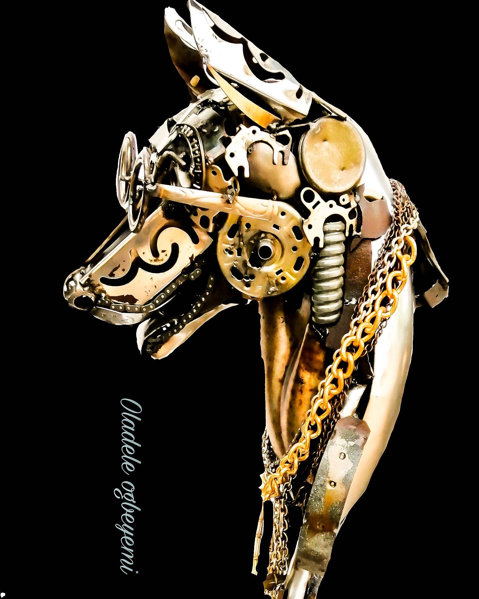 Scrap metal sculptures by Oladele Ogbeyemi
