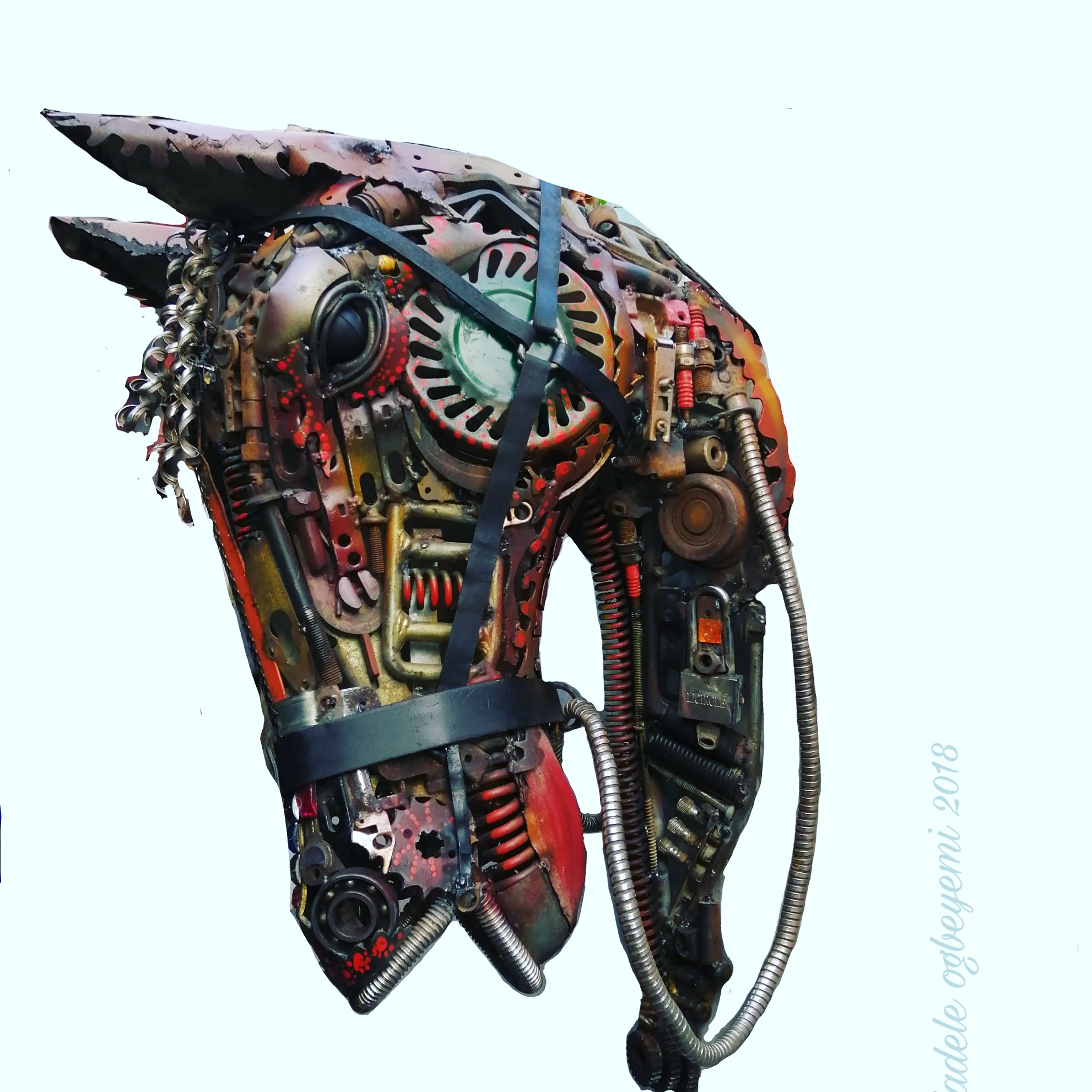Scrap metal sculptures by Oladele Ogbeyemi